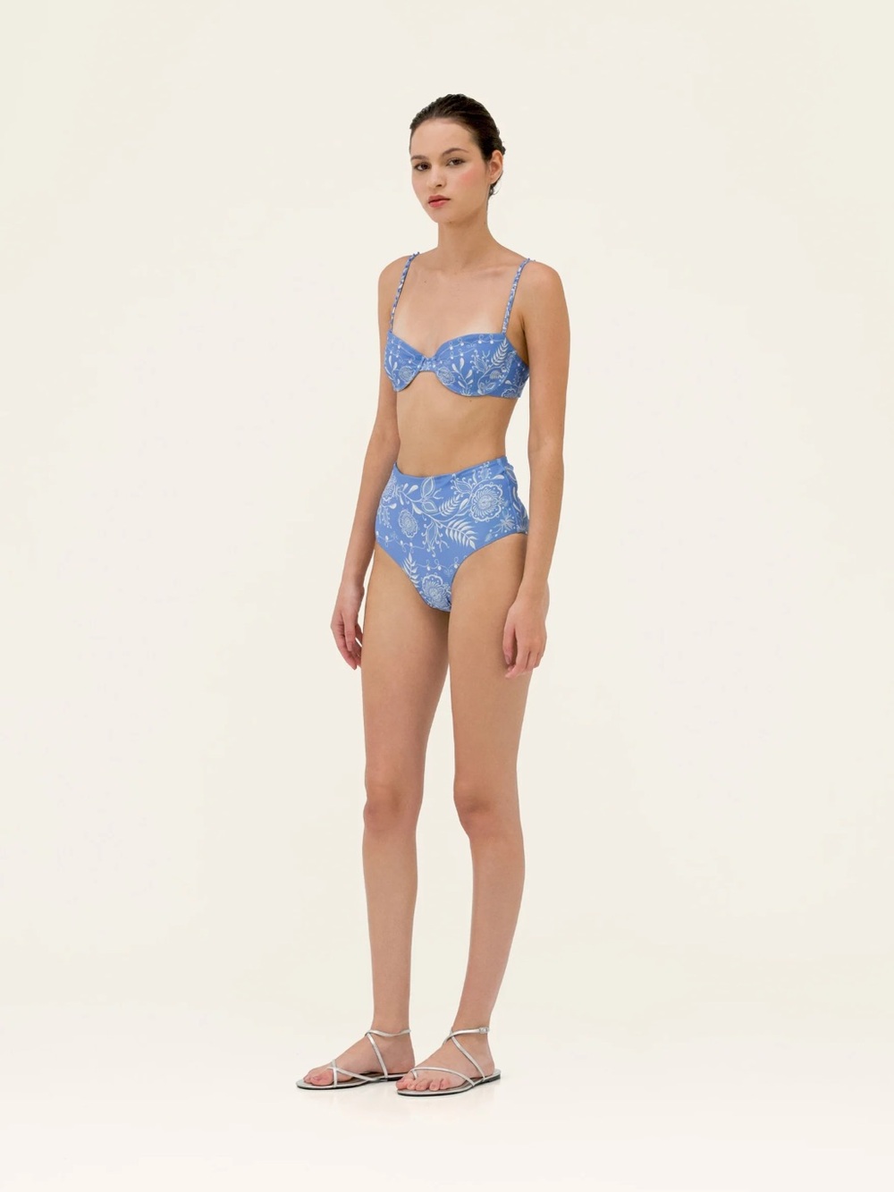 Agua by Agua Bendita Light Blue Printed High-Waist Bikini